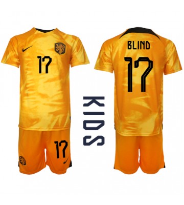 Holland Daley Blind #17 Replika Babytøj Hjemmebanesæt Børn VM 2022 Kortærmet (+ Korte bukser)
